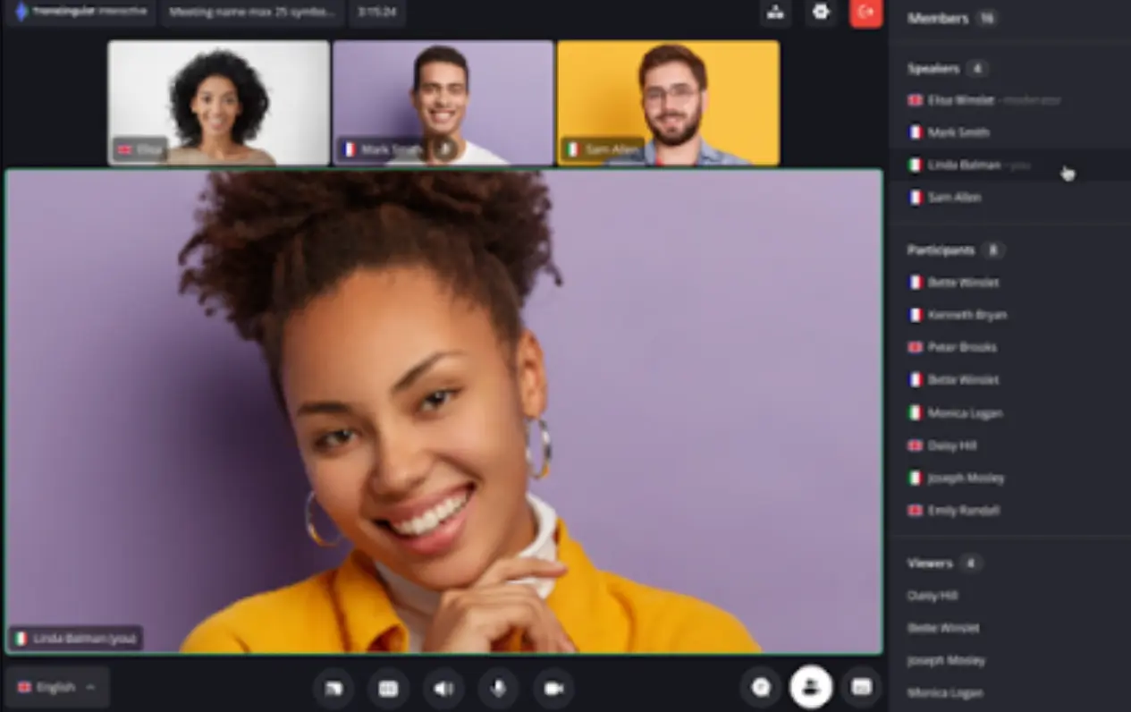 Virtual meeting with multiple participants.